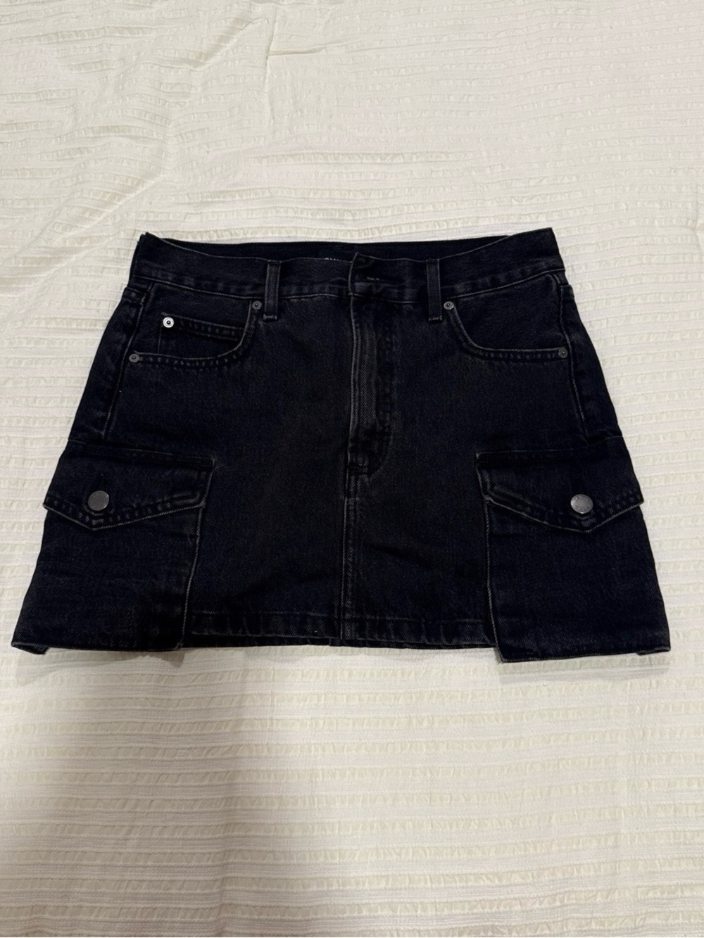 Aritzia Black Denim Cargo Mini Skirt